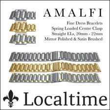 CLEARANCE Premium AMALFI Dress Watch Steel Bracelets Spring Loaded Clasp 20-22mm