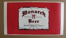 UNUSED MONARCH BEER MONARCH BREWING CO CHICAGO ILLINOIS STICKER