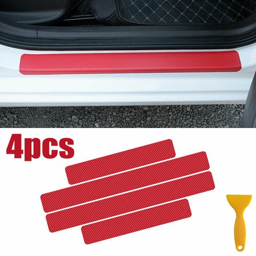 4× Carbon Fiber Car Accessories Door Plate Sill Scuff Cover Anti-Scratch Sticker - Bild 2 von 12