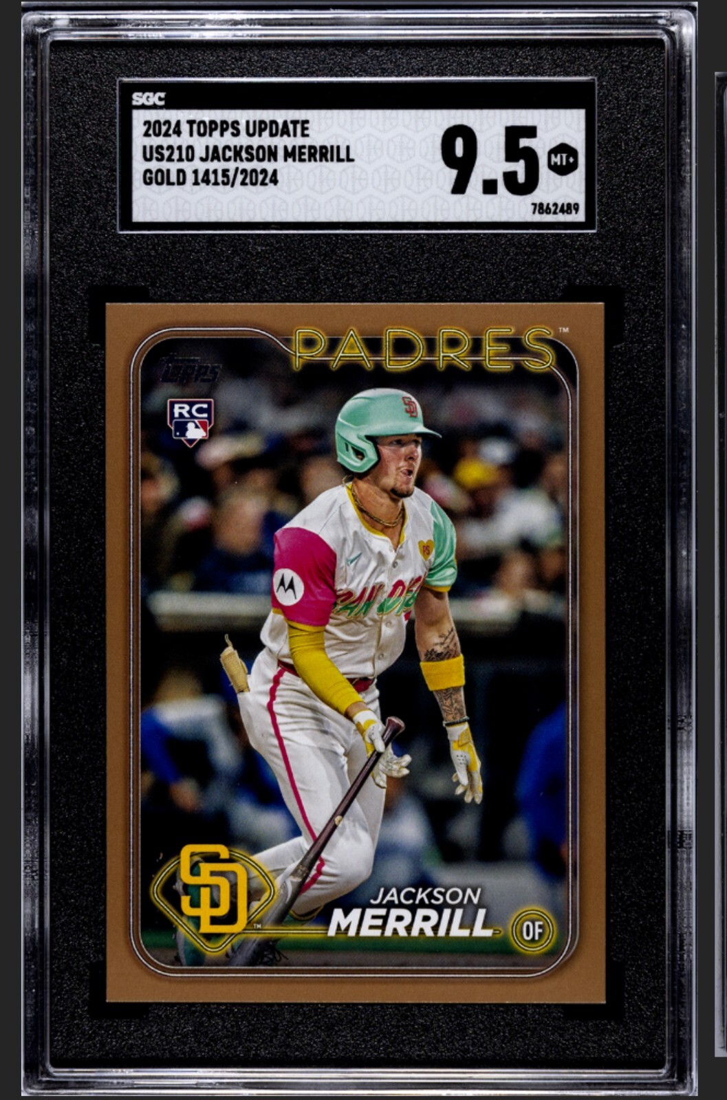 2024 Topps Update JACKSON MERRILL #US210 GOLD /2024 - SGC 9.5 MINT+ PADRES
