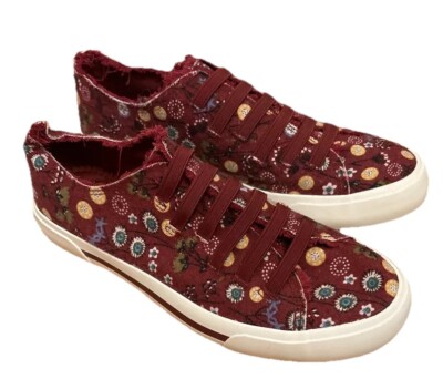 Women's Rocket Dog Jokes Slip-On womans Red Floral Design