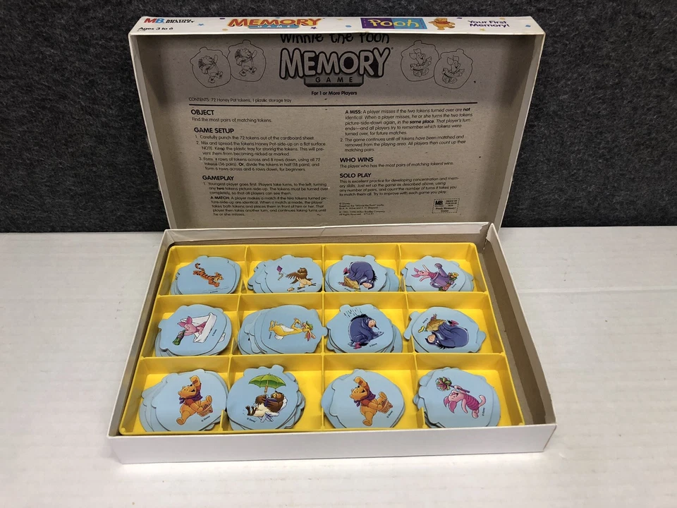 Vintage 1999 Winnie The Pooh Honey Pot Hunt and Memory Game (Missing 2 sets, 68) - Image 2 of 4