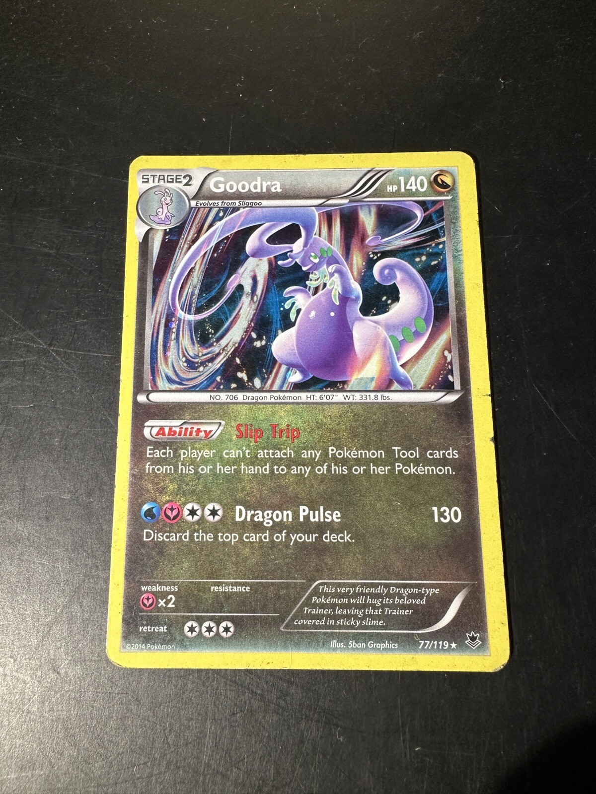 Pokémon TCG Goodra Phantom Forces 77/119 Cosmos Holo Rare XY CARD MP