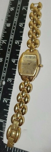 Ecclissi Watch Gold Color Band/Face Roman Numerals 6 1/2" Untested Japan Move - Picture 7 of 7