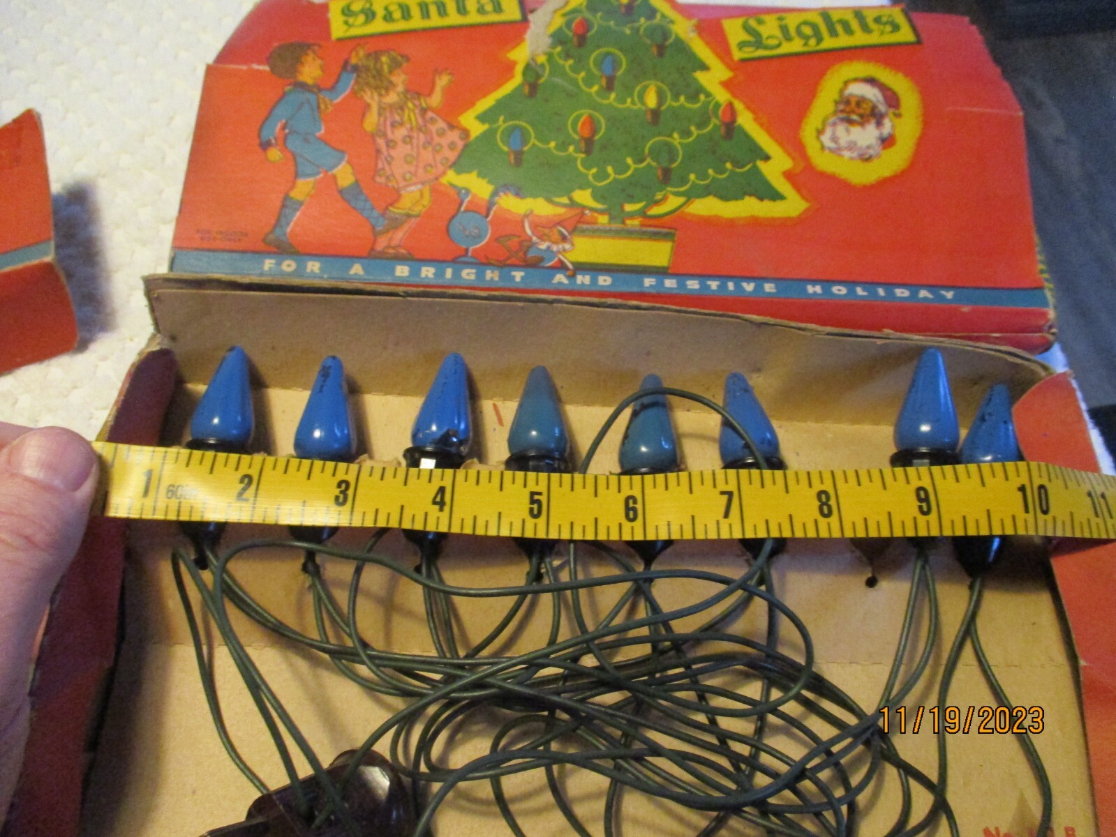Vintage Santa Christmas Lights in Original Box 2 Sets eBay
