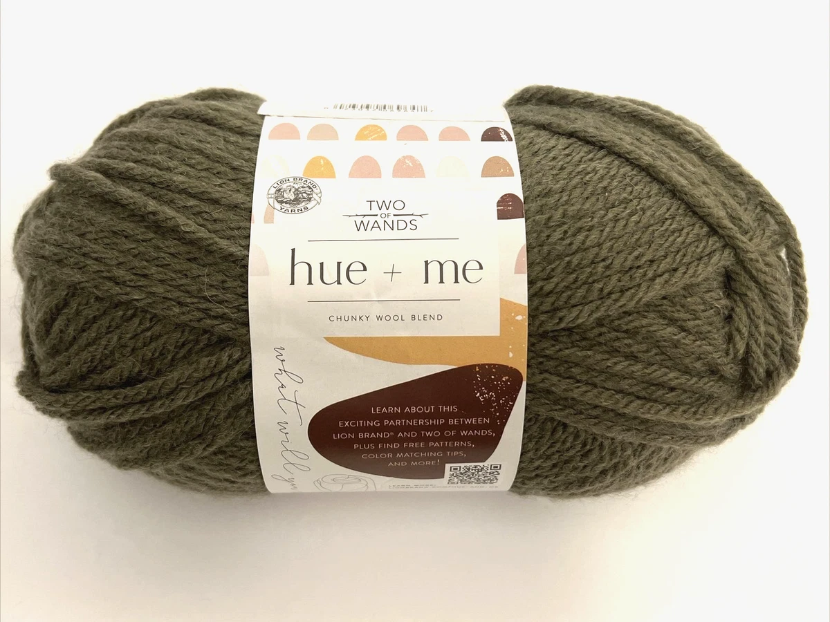 Lion Brand Two of Wands Hue + Me Yarn Bulky 5, Fatigues, Chunky Wool Blend  4.4oz