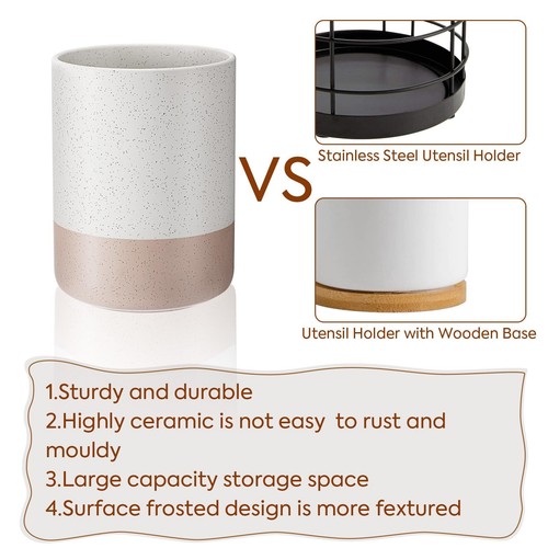 kitchen Utensil Holder for Countertop-7.2" Large Kitchen Utensil Organizer Ce... - Picture 3 of 7