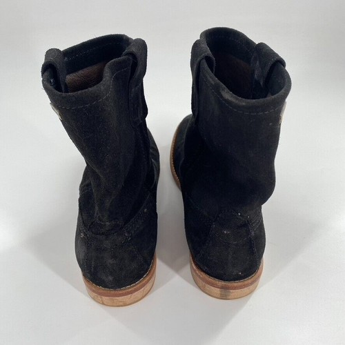 Bee Fly Womens Ankle Boots Black Suede Pull On Sz 40/9-9.5 Leather Sole Portugal - Picture 8 of 8