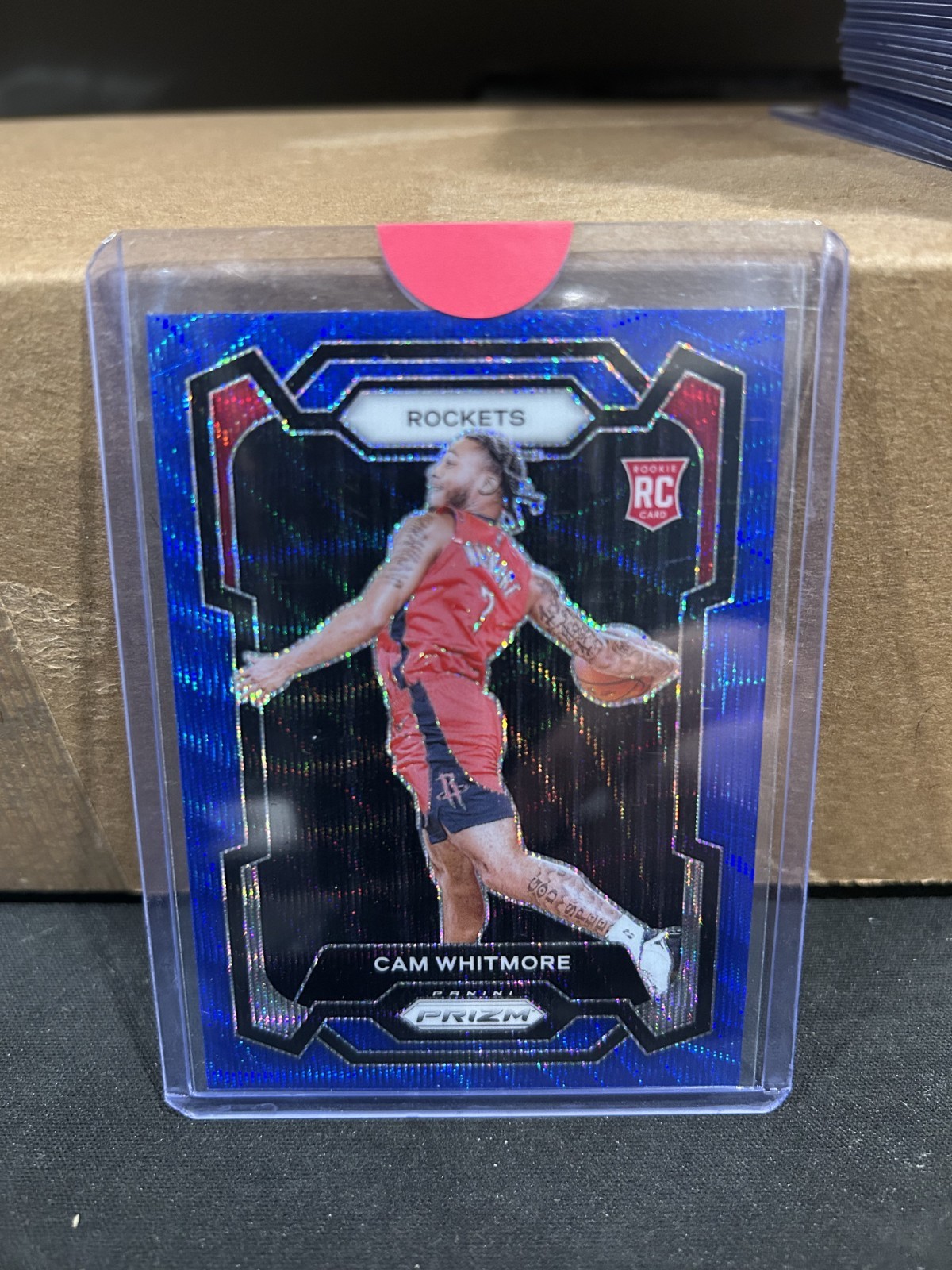 2023-24 Panini Prizm Cam Whitmore #129 Blue Wave SSP Rockets RC