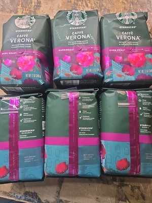 (6 Pack) Starbucks Caffe Verona Coffee 12oz Bag( BB 18AUG 2026)