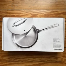 New $190 Crate & Barrel EvenCook Core 3.25 Qt. Stainless Steel Saute Pan w/ Lid
