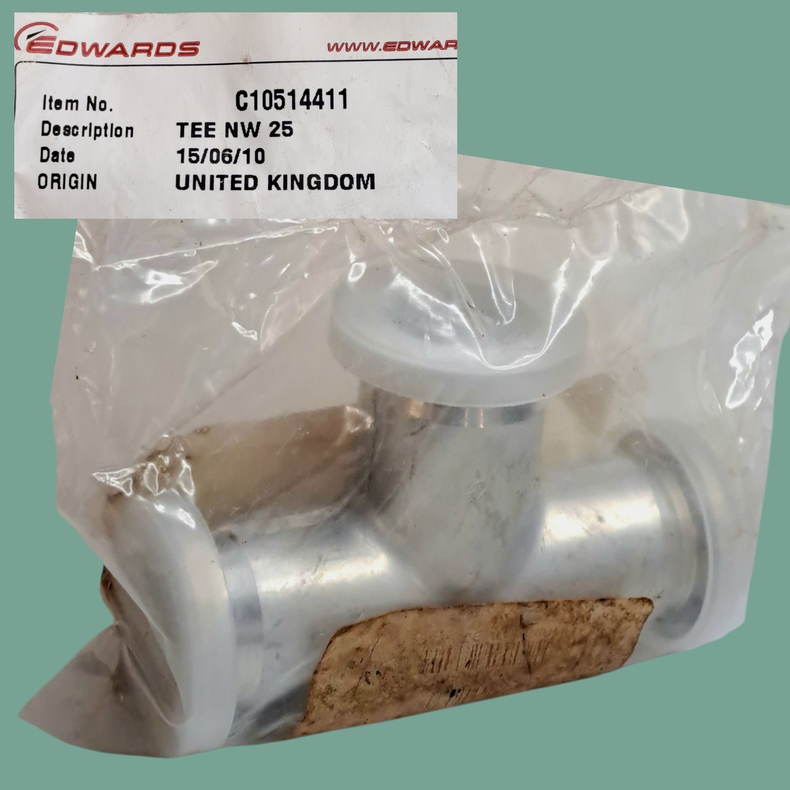 Edwards Vacuum C10514411 NW25 Aluminum Tee High Vacuum Fitting NEW OLD STOCK OEM