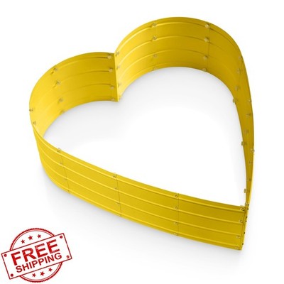 Plant and Plot Galvanized Raised Garden Bed Outdoor Yellow Tool-Free Assembly