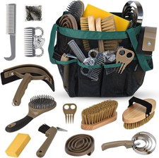 Horse Grooming Kit 13 Piece, Horse Brushes for Grooming Supplies Set with Organi