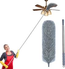 Microfiber Ceiling Fan Duster-Cobweb Cleaner Brush Kit Telescopic Extension Pole