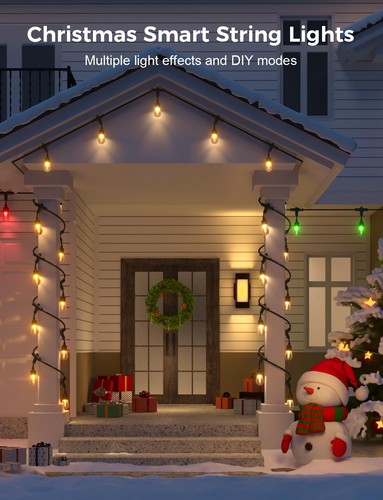 98FT Smart Outdoor String Lights LED RGB, App & Alexa Control, Waterproof - Picture 3 of 11