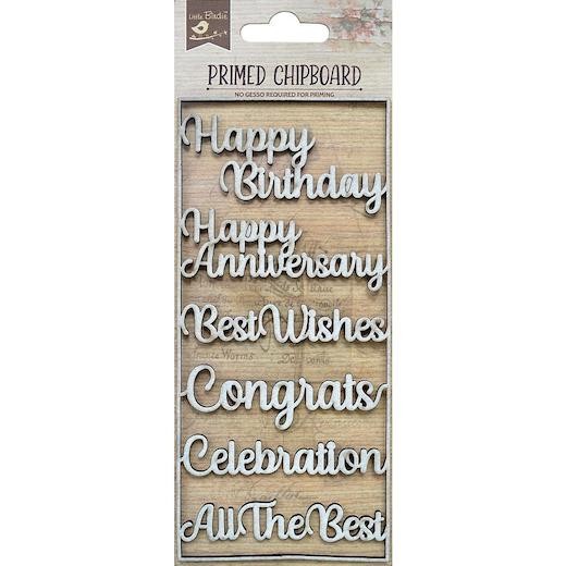 Little Birdie Primed Chipboard 1pc - Good Wishes Always