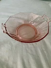 Pink Depression Glass Serving Bowl  10x9 With Handles