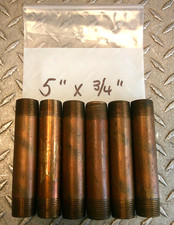 "LOT OF 6" NEW  3/4" X 5" Male Brass Nipples