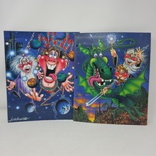 2 Vintage Retro 90s John Ross MacKimmie 3 Ring Pocket Folder Crazy Wizard Jester