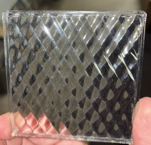 Vintage Glass Panes (2) Two Diamond Prism Antique Window Tile 4x4 Tudor - Picture 5 of 5
