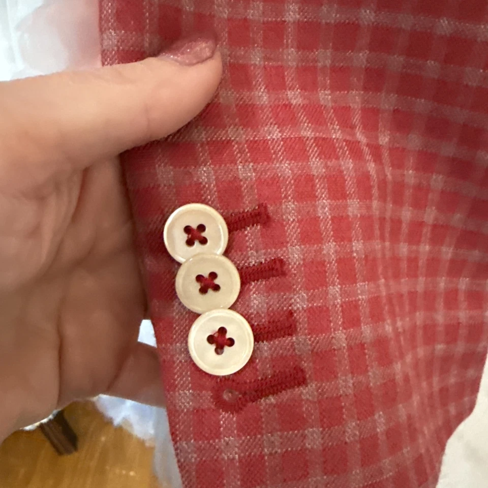 Sartoria Rossi Red Jacket handmade Carlo Barbera Super 140s italian wool - Image 4 of 4