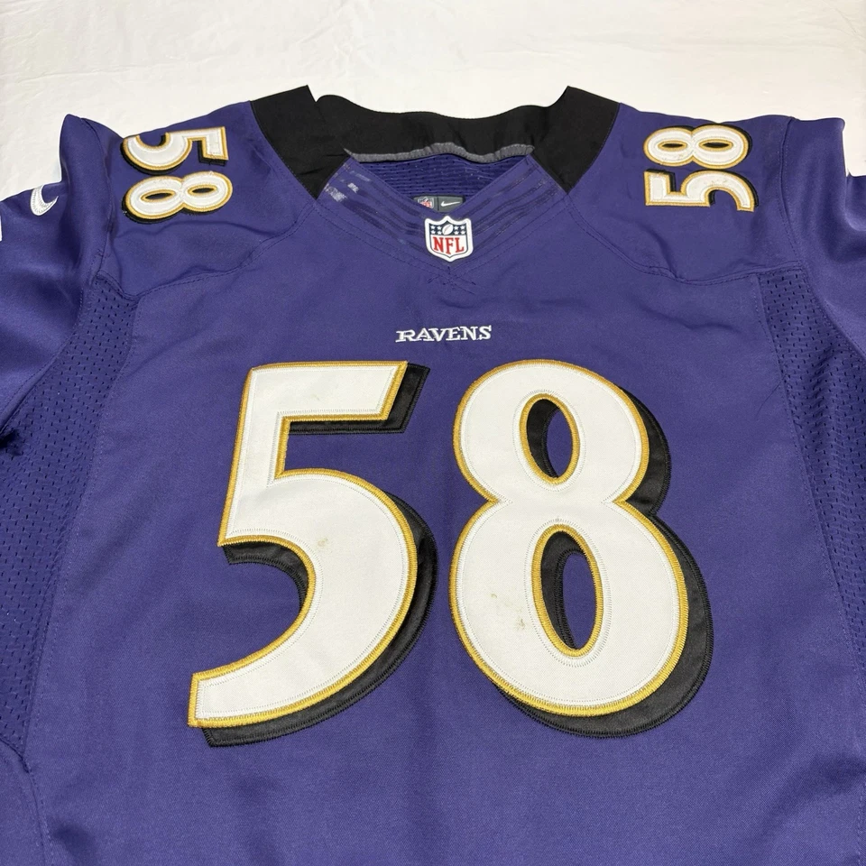 Camiseta deportiva para hombre Elvis Dumervil #58 NFL Nike On Field Baltimore Ravens 52 Foto 3 de 4