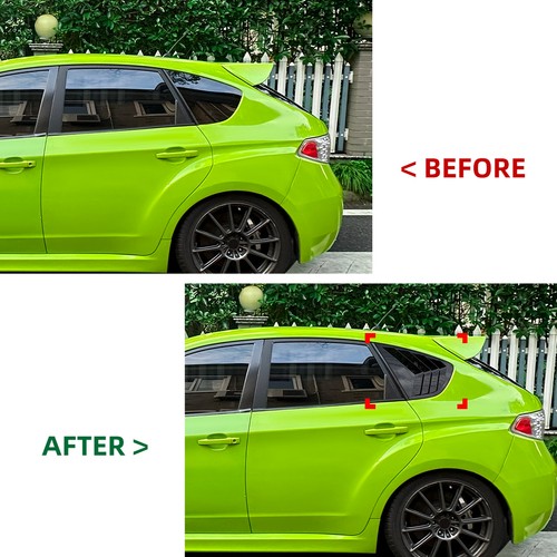 2x Carbon Style Rear Window Vent Covers For Subaru Impreza STI Hatchback 08-14 - Picture 2 of 4