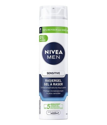NIVEA MEN SENSITIVE RASIERGEL 200 ml (1er Pack), Recycelte Alu-Dose 