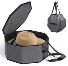 Hat Box for Travel and Storage, Collapsible Cowboy Cap Organizer Case for Clo...