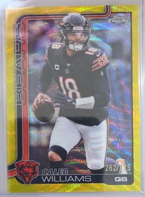 2025 Topps Chrome Caleb Williams Yellow Wave Refractor #52 /275