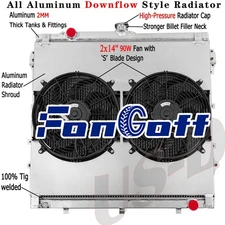 4 Row Radiator Shroud Fan For 07-2013 Toyota Tundra 2008-14 Sequoia 4.6L 5.7L