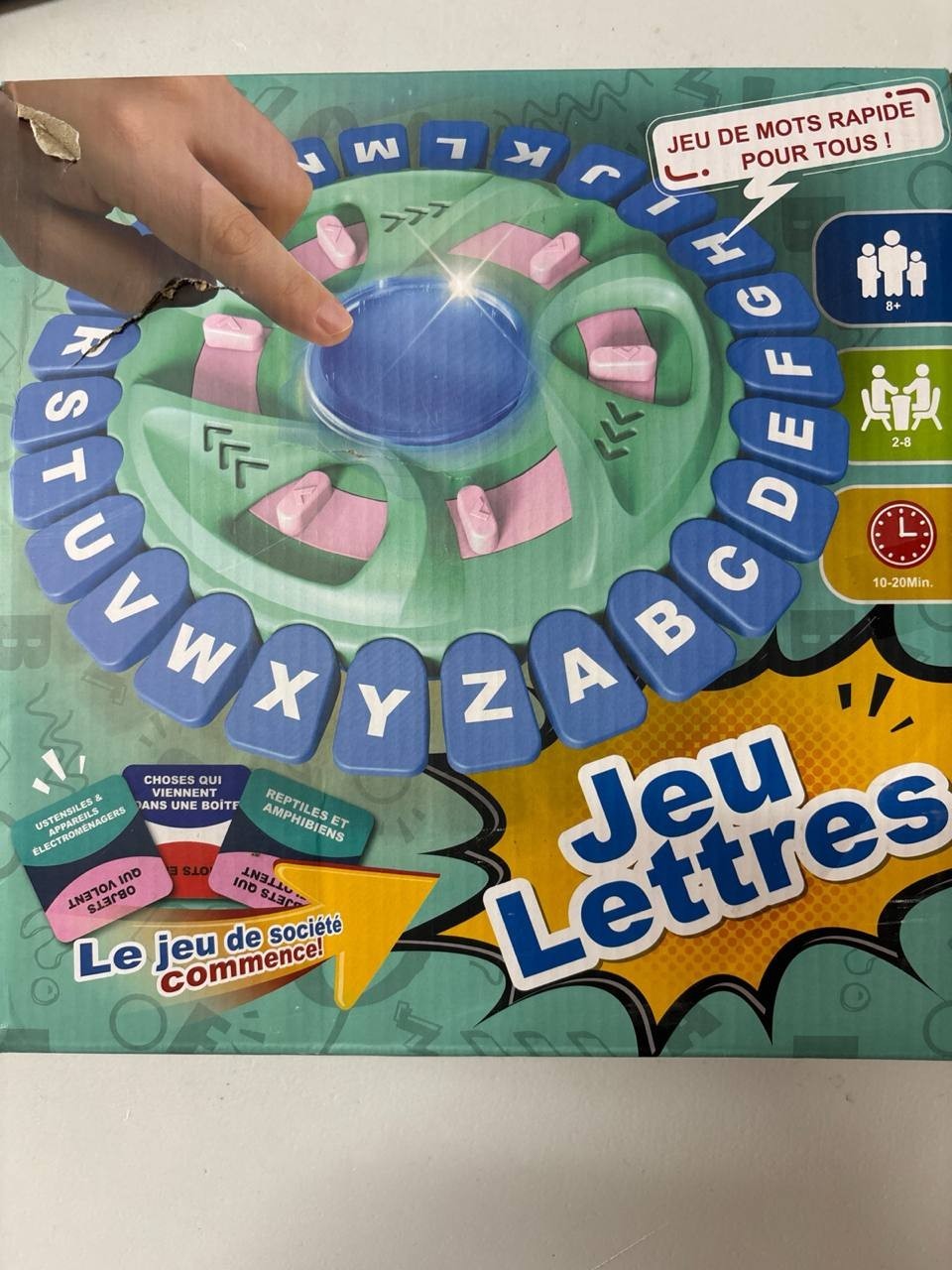 Jeu Lettres Gioco da Tavolo di Parole Rapido Tipo Tapple Nomi Cose Citta Tappo