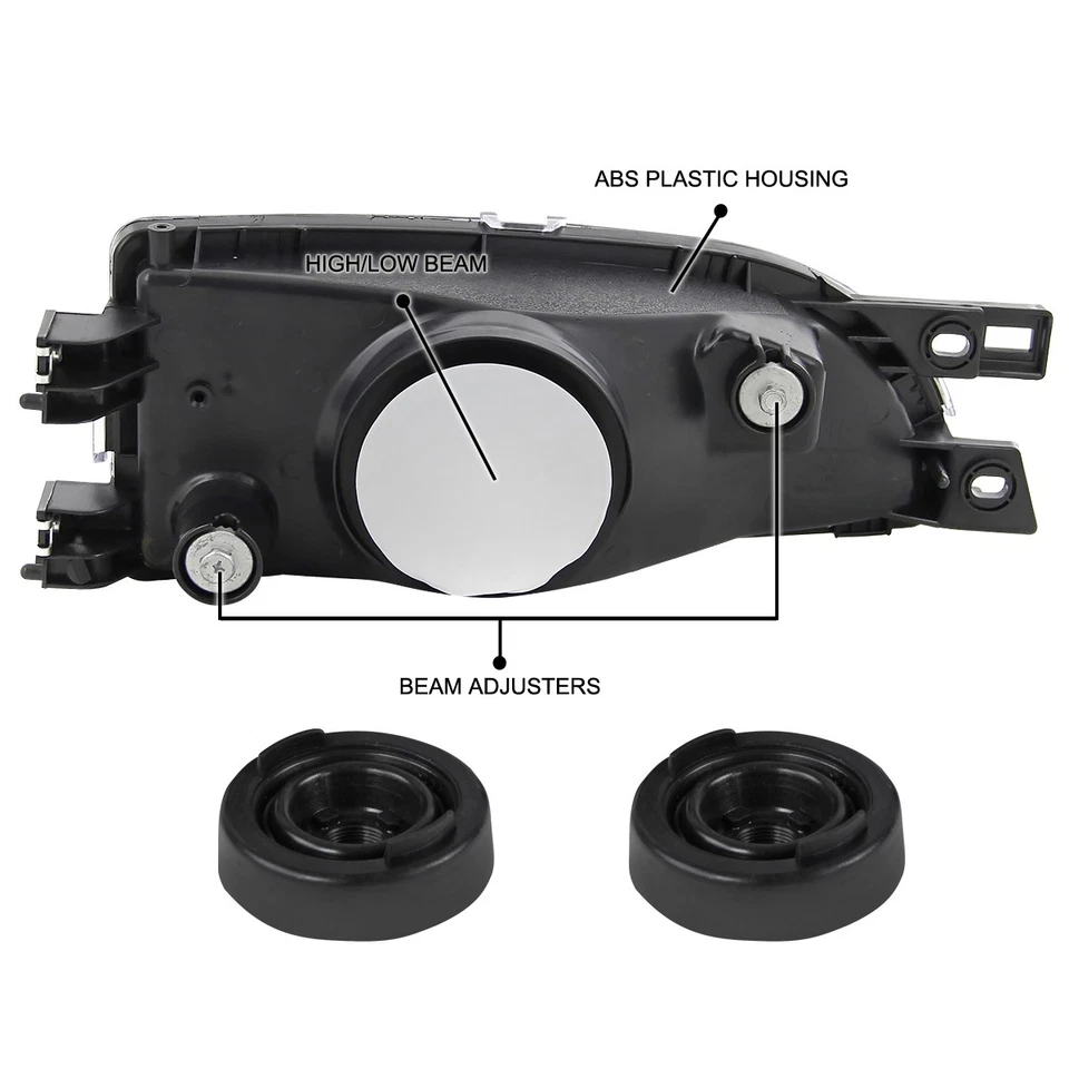 Black Fits 1995-2001 Subaru Impreza Headlights Head Lamps Pair Left+Right 95-01 - Image 4 of 4