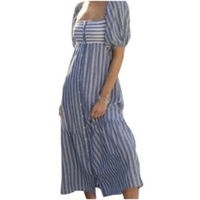 Emerson Fry X Love Tomas Women  s Santiago 3 Maxi Dress Newburyport Stripe Sz M/L