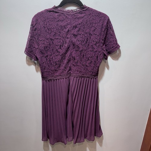 NWT Francesca's Purple Pleated Lace Dress Size Large - Picture 2 of 6