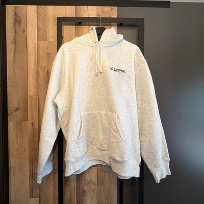 Supreme Worldwide Hooded Ash Grey Sweatshirt L 