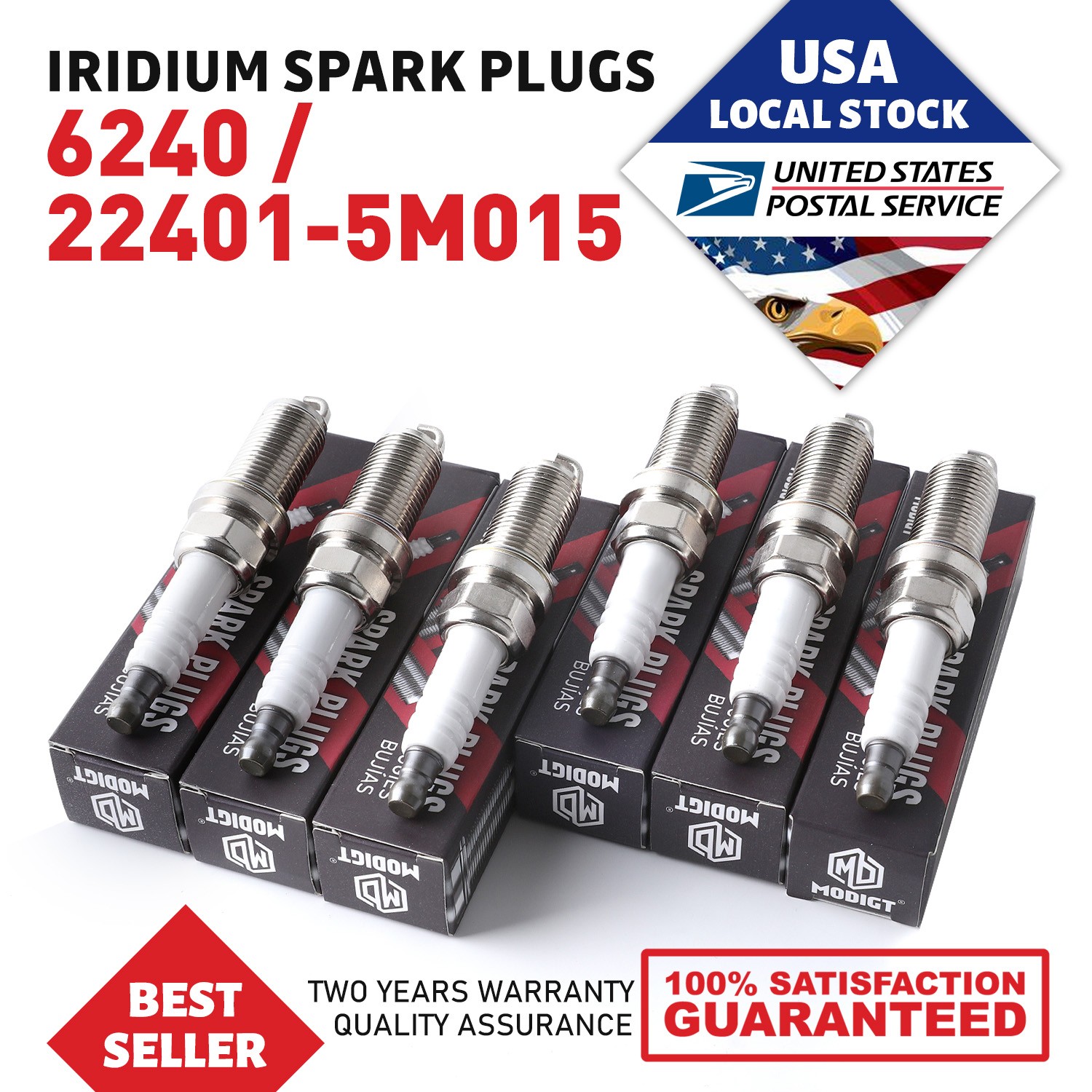 Set of 6Pcs Fit NGK Laser Iridium Spark Plugs PLFR5A11 6240 22401-5M015 OEM NEW