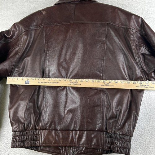 Chaqueta de Cuero Wilsons Para Hombres Grande Marrón Thinsulate Bombardero Cremallera Completa Abrigo de Invierno - Imagen 17 de 20