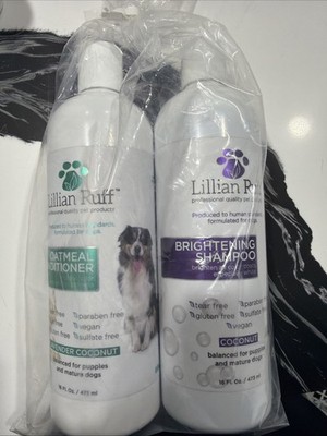 Brightening Shampoo & Oatmeal Conditioner Set for Dogs   Safe for Cats - Tear Fr