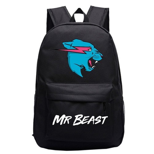 Mr Beast Backpack Kids Boys Girls Student School Bag Travel Shoulder Rucksack UK - Picture 4 of 9