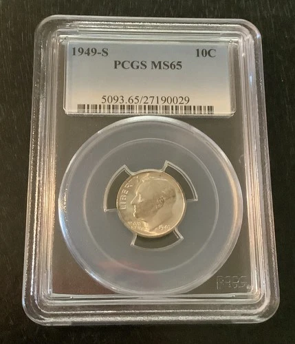 1949-S Roosevelt Silver Dime MS65 PCGS
