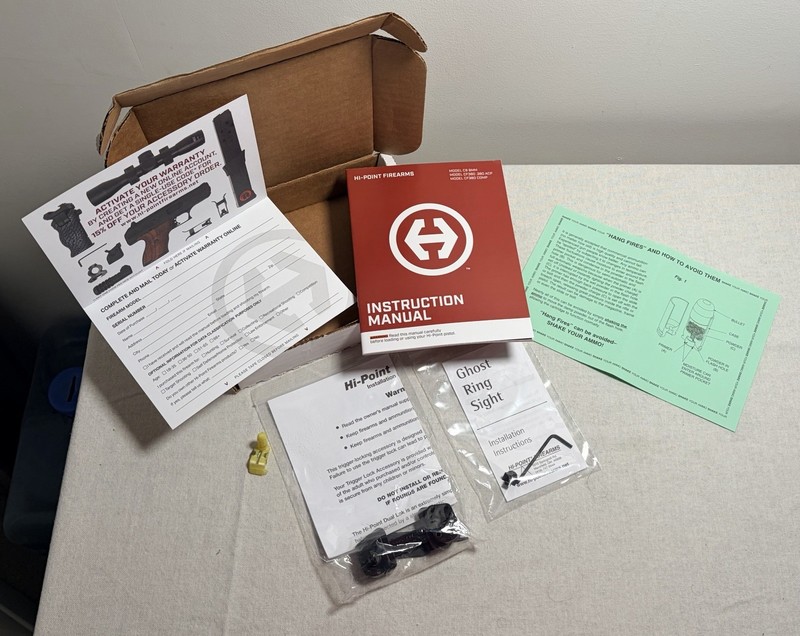 Hi-Point CF380 .380ACP Factory Pistol Box*Ghost Sight*Manual*Cards*Complete*NEW*