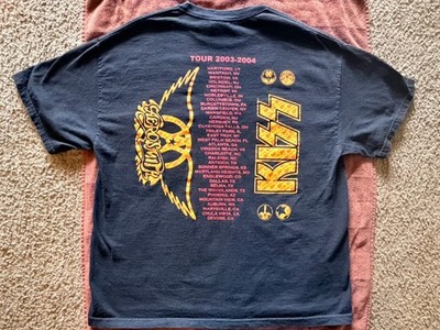 Vintage Aerosmith Kiss Tour Shirt (Men's XL Black Band Tee