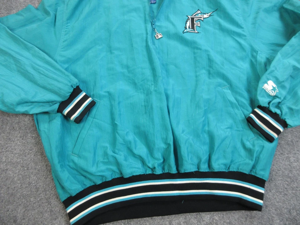 Chaqueta de colección de los Florida Marlins para hombre XXL verde azulado MLB béisbol suéter de iniciación años 90 Foto 2 de 4