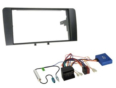 Einbauset CAN-Bus Doppel DIN Autoradio für Audi A3 8P Quadlock 2003-2013 schwarz