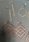 Earrings New-  Lot Of 6 Pairs  Gold tone and wood Handmade — photo 3