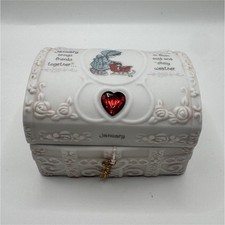 Precious Moments January Trinket Box Garnet Birthstone Porcelain Jewelry Box