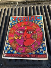 Vintage Zodiac Coloring Book Troubador Dennis Redmond 1969 Astrology Art USED