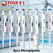 8-Piece Micropipette Lab Pipettor Adjustable Pipette Single Channel Pipette New